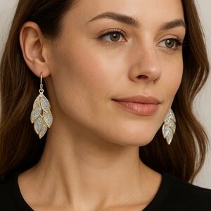 Gold and Silver Leaf Earrings
